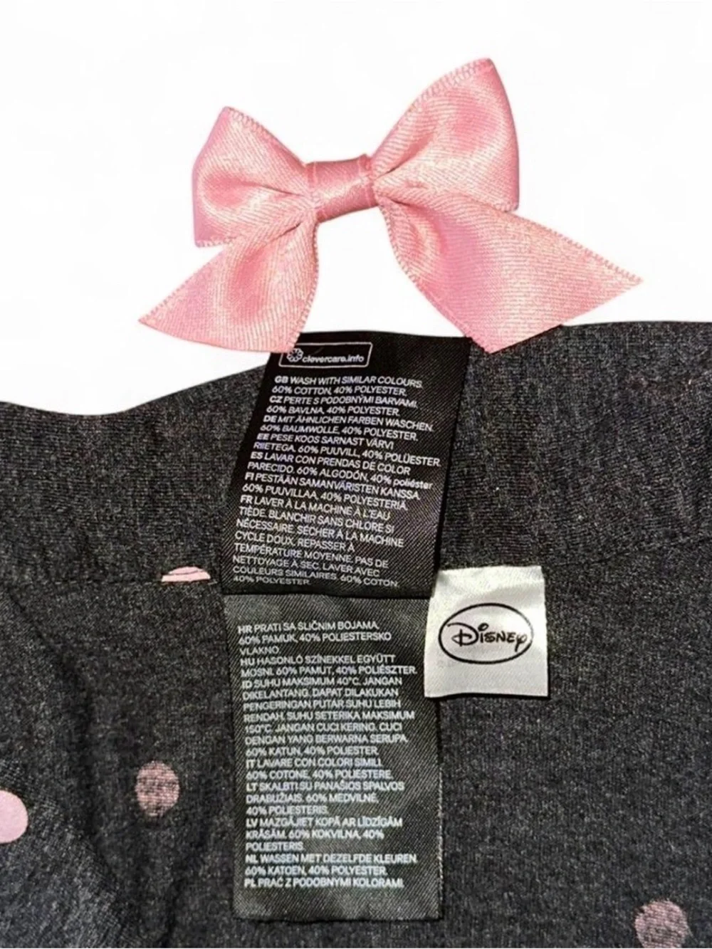 Women’s Disney x H&M Dark Gray Polka Dot Pajama Set with Pink Mickey Accent - Picture 7 of 7